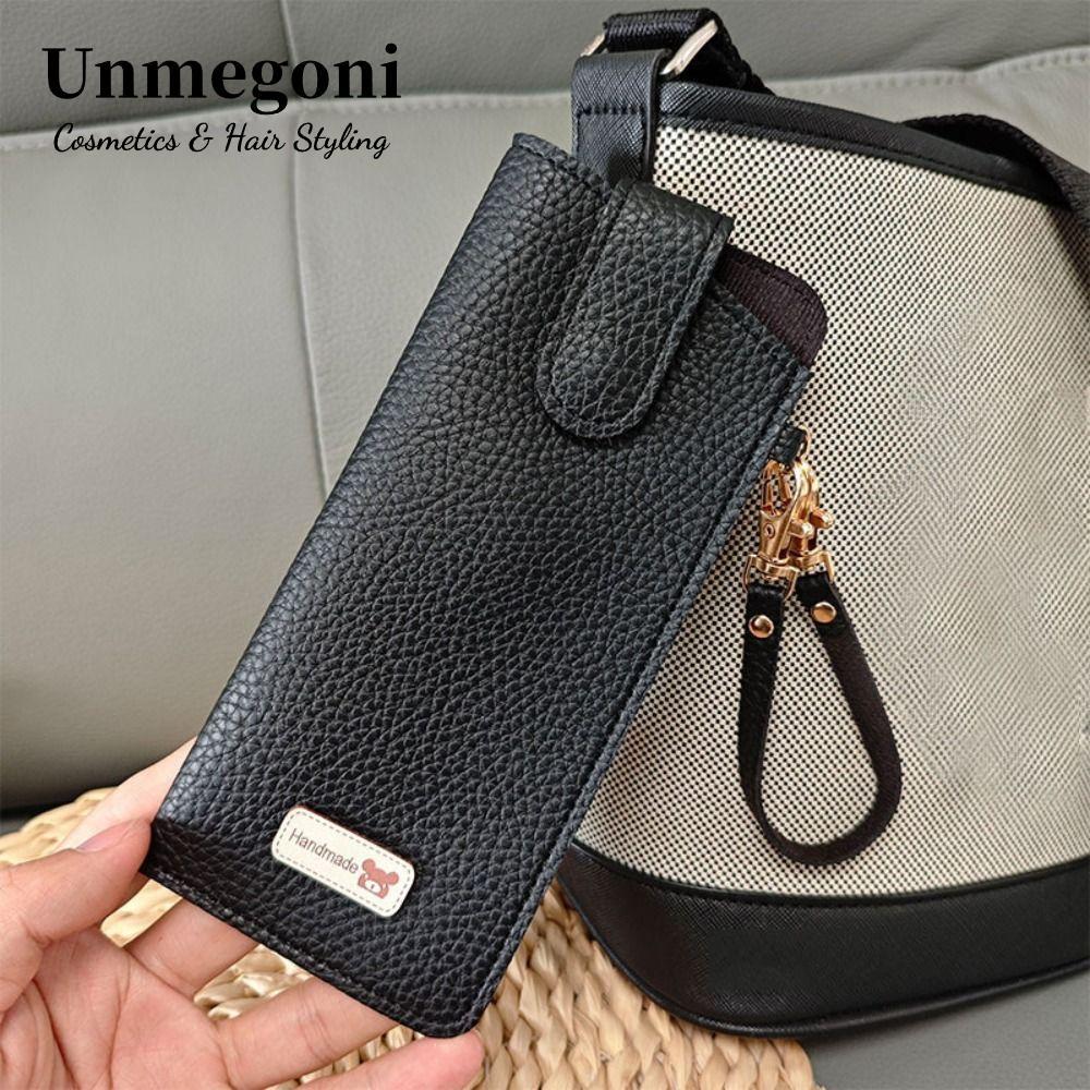 Túi đựng kính râm UNMEGONI, Túi đựng kính râm bền bằng da PU, Quà tặng sáng tạo Di động có dây buộc màu trơn SunGlasses Giá đỡ kính mắt Phụ kiện