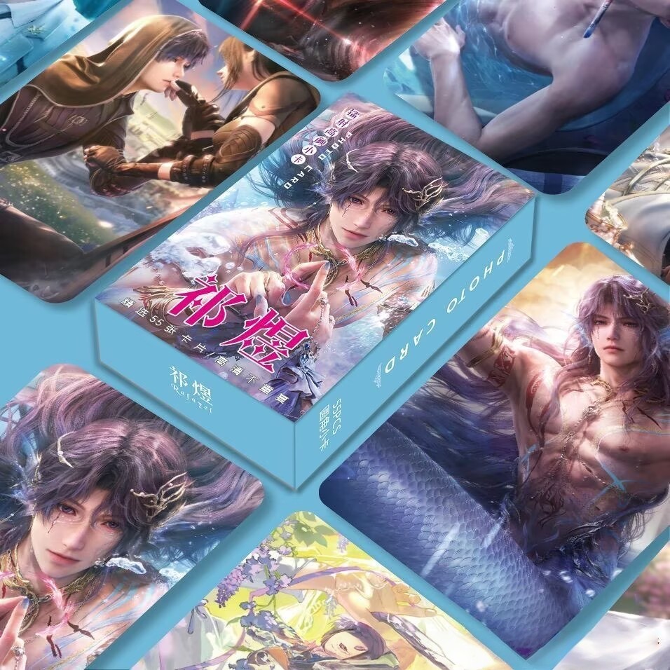 Bộ 50-55 Manga Manhwa Anime Game Tình Yêu Và Không Gian Sâu Genshin Laser Holographic Lomo Cards Honkai Star Rail Light and Night Photocards Aventurine Hologram Bưu Thiếp YM