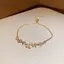 AqToCna Kim Cương Giả Opal Cỏ Ba Lá Có Thể Điều Chỉnh Vòng Tay Cho Nữ Thời Trang Mới Lấp Lánh Màu Vàng Vòng Tay Cưới Trang Sức Dự Tiệc Quà Tặng AqToCna
