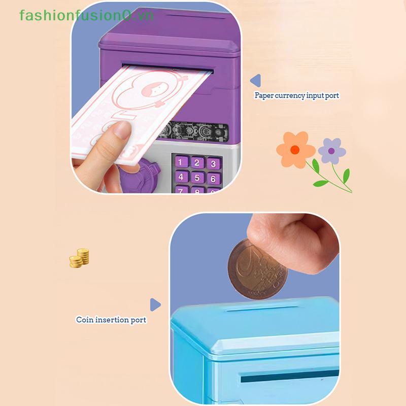 [FHF] Đồng xu an toàn Mini tự động Tiết kiệm tiền Hộp tiền mật khẩu Mã truy cập chìa khóa Lo Coin Bank ATM Trẻ em MỚI