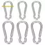 6 Cái Móc treo lò xo bằng thép không gỉ, Carabiner nhỏ, Kẹp thép không gỉ để leo cờ (M6 và M8)