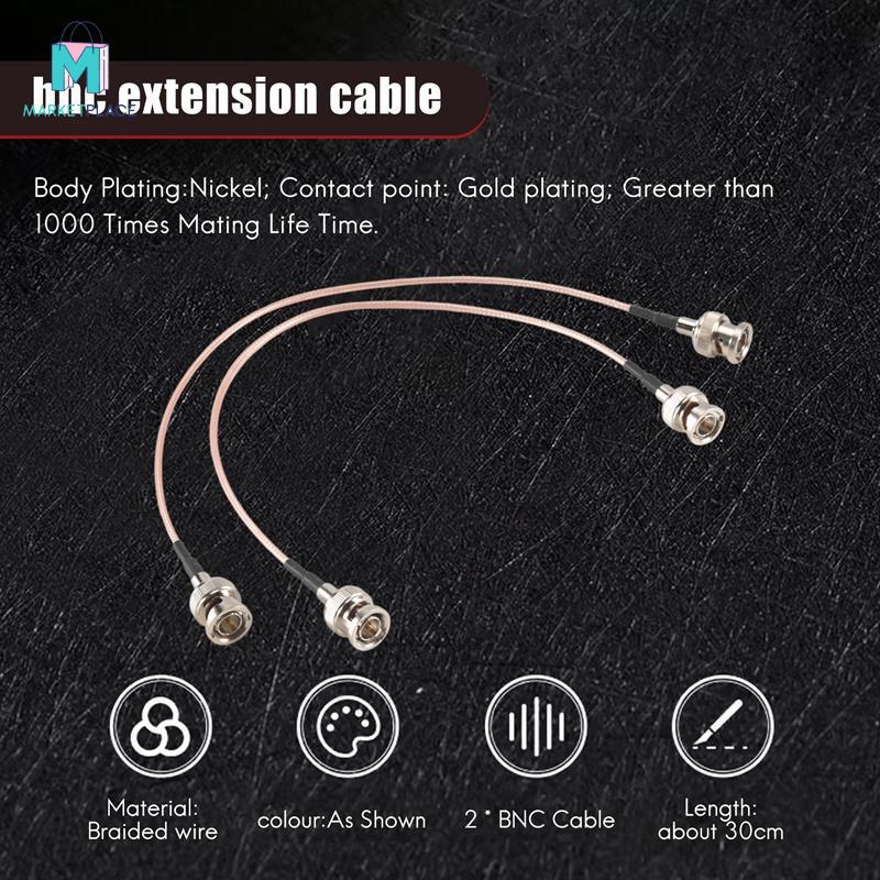 2 Chiếc 3G HD SDI BNC 30cm 75 Ohm cho máy ảnh, thiết bị video, hỗ trợ HD-SDI 4K 8K