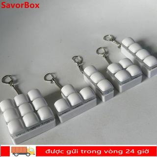 SAVORBOX Móc Khóa Fidget Keycap 3/4/9 Phím, Bàn Phím Mini Ngón Tay, Đồ Chơi Clicker DIY Giảm Căng Thẳng Cho Người Lớn