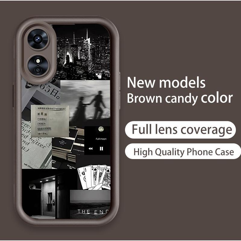 Ốp Lưng Cho OPPO A17 A17K A18 A38 A58 A60 4G Hoạt Hình Silicon Mềm Đáng Yêu TPU Cây Dừa Thẩm Mỹ Mắt Thiên Thần Vỏ Điện Thoại Chống Sốc