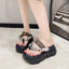 Phong Cách Anh Quốc Đế Dày Flip-Flops Nữ Mùa Hè Mặc Ngoài Phong Cách Mới Phong Cách Trung Hoa Mới Gót Cao Gót Đi Biển Flip-Flops San