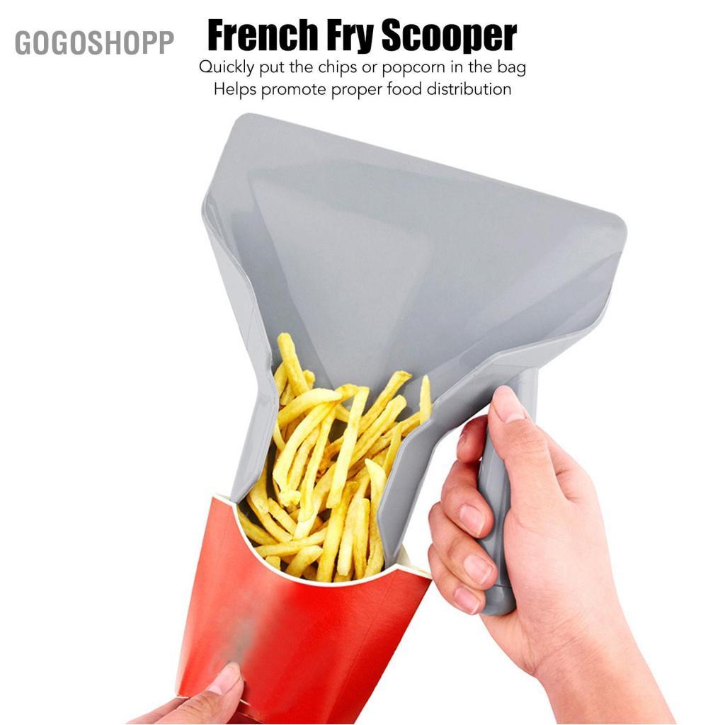 Gogoshopp Pssopp French Fry Bagger Scoop Dụng cụ đổ đầy nhanh đa năng Dụng cụ xúc tiện ích thương mại cho thực phẩm Khoai tây chiên Đồ ăn nhẹ Món tráng miệng (Tay cầm kép)