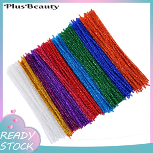 < Pluscloth > 100 Bộ dụng cụ làm sạch ống đầy màu sắc Thân Chenille có thể uốn cong linh hoạt cho trẻ em Dự án nghệ thuật tự làm Đồ thủ công Bộ trang trí giáo dục và sáng tạo