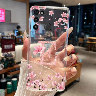Ốp Điện Thoại Cho Tecno Spark 8C KG5k KG5j KG5n / Spark GO 2022 KG5 KG5h Ốp Lưng Chữ Hoa Trong Suốt Silicon Mềm Cặp Đôi