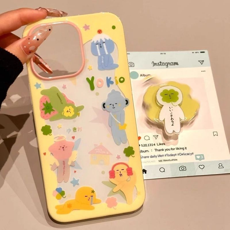 Ins Style Dễ Thương Sáng Tạo yukio Búp Bê Xấu Xí Giá Đỡ Từ Tính Apple 17promax Apple 16 / 15promax Vỏ Bảo Vệ
