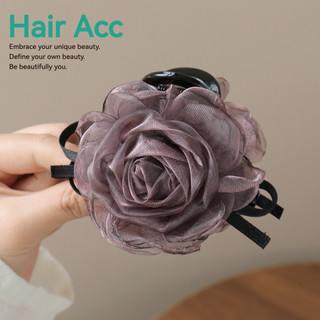 Bầu Không Khí Lãng Mạn Cảm Giác Hoa Hồng Kẹp Nữ Xuân Hè Du Lịch Lưng Đầu Tóc Cá Mập Kẹp Đuôi Ngựa Phụ Kiện Tóc
