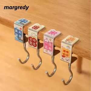 Móc túi sinh viên MARGREDY, Móc bên bàn xoay bằng thép, Vòng bi chịu lực mạnh di động Móc bàn có thể tháo rời Đồ dùng văn phòng Người tổ chức