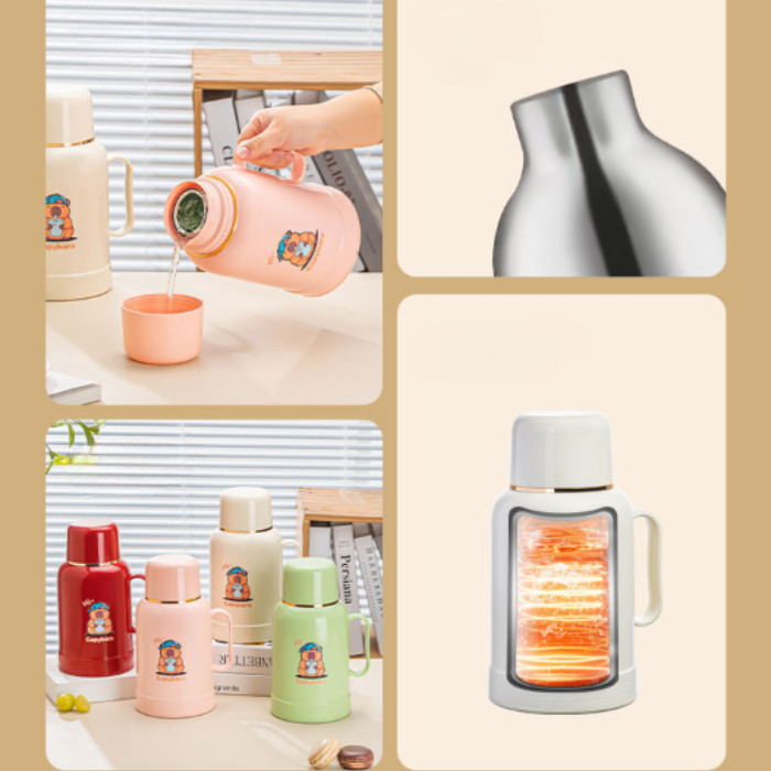 Bình Giữ Nhiệt 1L HomeMate – Phích Nước Mini Giữ Nóng Lạnh Đến 36H, Bình Nước Inox 304 Có Quai Xách Tiện Lợi