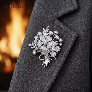 AqToCna Cây Tiền Thổ Cẩm Cho Nữ Kim Cương Giả Pha Lê Thanh Lịch Pin Cho Áo Đầm Quần Áo Quà Tặng Cho Các Bữa Tiệc AqToCna