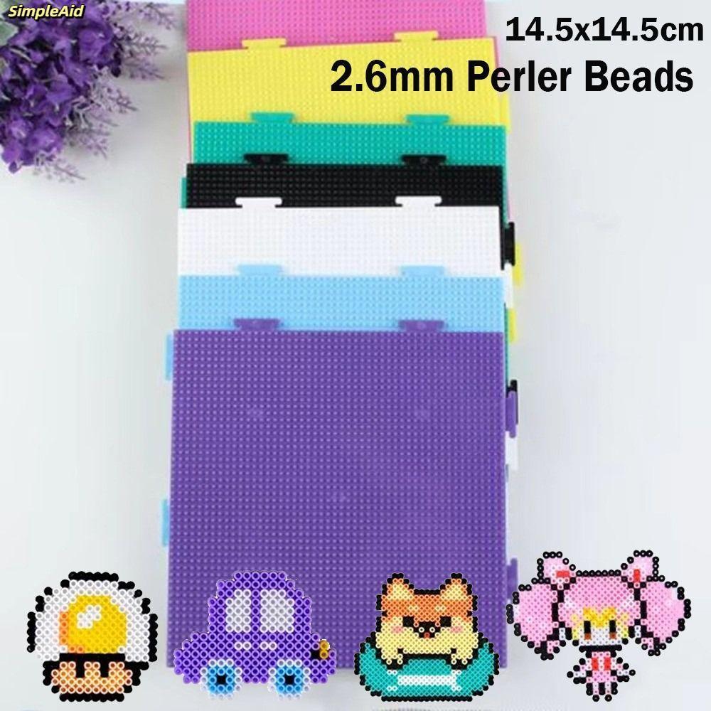 Hạt Perler Hama ĐƠN GIẢN, Tự Làm Xếp Hình Mẫu Tròn Chịu Nhiệt Chất Lượng Cao, Ba Chiều 52 * 52 Chấm Thủ Công Trang Trí Bảng Đậu 2.6mm Câu Đố Giáo Dục