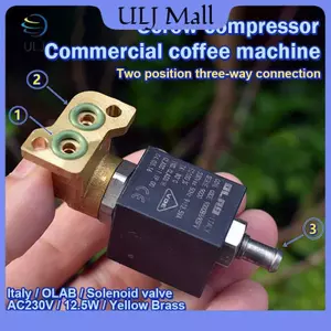 ULJ 9000BH AC230V Van điện từ bằng đồng thau điện 3 chiều 2 vị trí Loại thường đóng cho máy pha cà phê Nước nóng hơi nước.