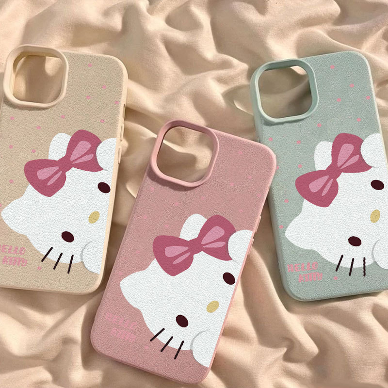 Ốp Lưng Iphone TPU hoa tiết da mềm kitty chấm bi 6/6plus/7/8/plus/x/xs/11/12/13/14/15/16/pro/max/plus/promax