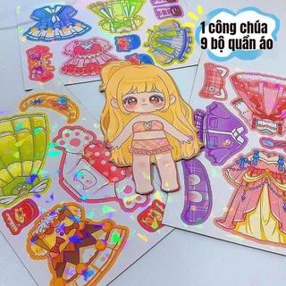Hình dán nam châm chủ đề công chúa, thích hợp cho bé gái chơi trò hóa trang, đồ chơi dán tủ lạnh có thể tái sử dụng và đ
