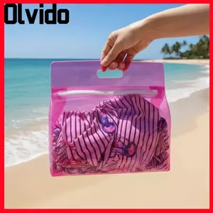 Túi đựng đồ vệ sinh du lịch OLVIDO, Thiết kế dây kéo Chất liệu dày Túi tách khô ướt, Túi đựng đồ trang điểm vệ sinh dung tích lớn để tách khô ướt Bảo quản bãi biển