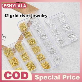 [Bea-t] 6 / 12 Lưới Trộn Đinh Tán Móng Tay Vàng / Bạc Ngôi Sao Ánh Sáng Móng Tay Nghệ Thuật Quyến Rũ Phụ Kiện Ánh Sáng Ngôi Sao Đồ Dùng Làm Móng Tay [[Mới]