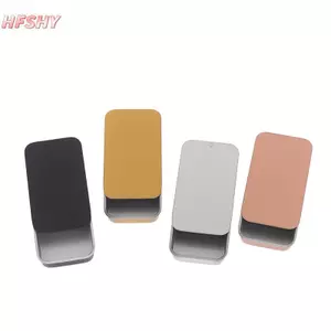 HFSHY 60 * 34 * 11mm Vỏ Trượt Hộp Nhôm Trống Hộp Đựng Có Thể Đổ Lại Hộp Bảo Quản Vuông Cho Mỹ Phẩm Son Dưỡng Môi Kem Trang Sức Hộp Đựng Thuốc VN