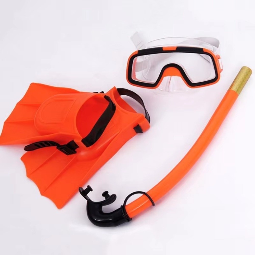Bộ lặn trẻ em OUSXA, Kính bơi chống sương mù có thể điều chỉnh, Bộ vây ống thở PVC dễ sử dụng cho bé trai bé gái