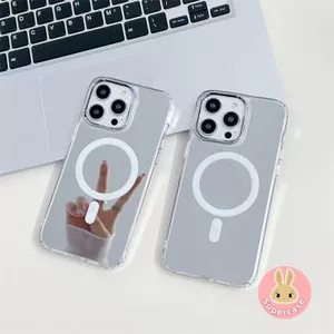 Ốp Điện Thoại Gương Từ Tính Đơn Giản Cho Honor 500 Pro 400 300 Ultra 200 Smart 100 90 Lite 80 70 Pro Plus 60 50 Pro SE GT Pro Power 2 Win RT Vỏ Khung Mạ Sang Trọng Vỏ Mềm
