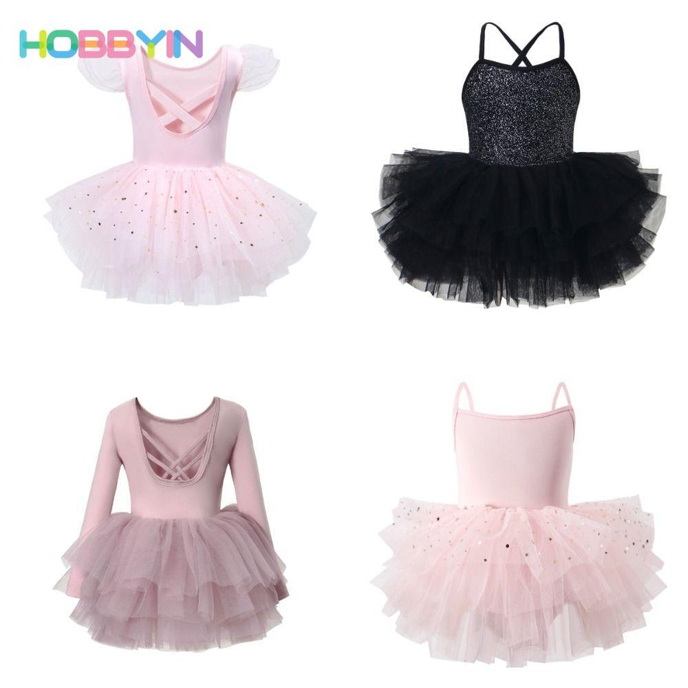 HOBBYIN Bé Gái Ballet TuTu Đầm, Dây Đeo chéo Sequin Váy múa ba lê trẻ em, Trang phục khiêu vũ chuyên nghiệp Váy hoàng tử Váy khiêu vũ mềm mại Váy cổ tích chấm điểm