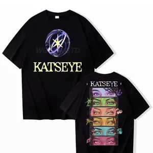 Áo Thun Unisex Katseye Cotton Nguyên Chất, In Hình Độc Đáo, Cổ Tròn Ngắn Tay