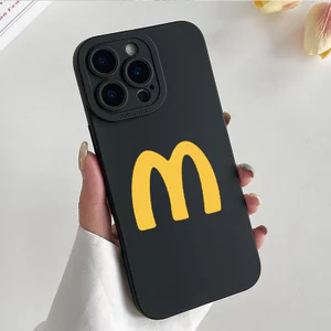 Ốp Lưng iPhone Họa Tiết Chữ M Màu Vàng Silicon Lỏng Mềm iPhone 11 12 13 14 15 16 17Pro Max IP 7 8 Plus X XS XR