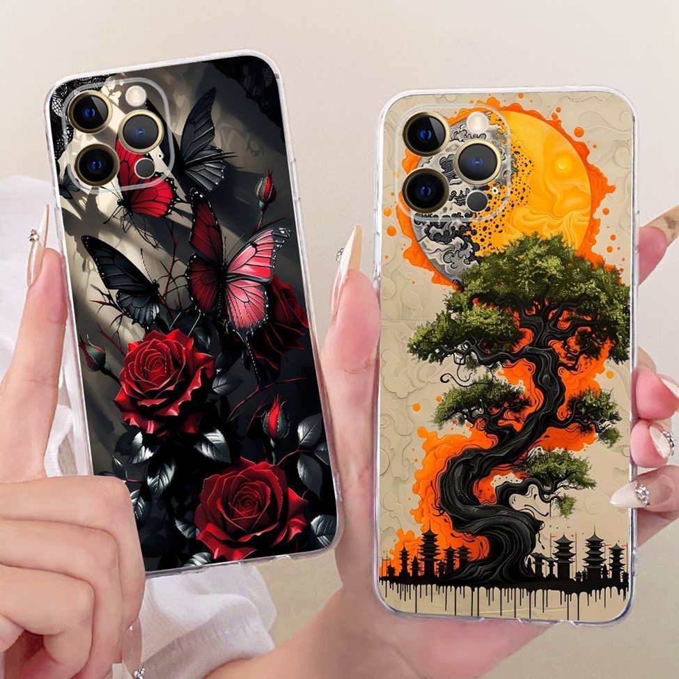 Ốp Lưng 6.7 '' Cho iPhone 12 Pro Max Trong Suốt Thời Trang Dễ Thương Vỏ Sơn Ngộ nghĩnh A2412 A2410 A2411 A2342