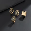 Bộ Nhẫn Nam Ngôi Sao - Vàng / Bạc-Tone Đen Men Star Multi-Ring - Hợp Kim Thân Thiện Với Môi Trường Có Thể Xếp Chồng Đồ Thường Ngày
