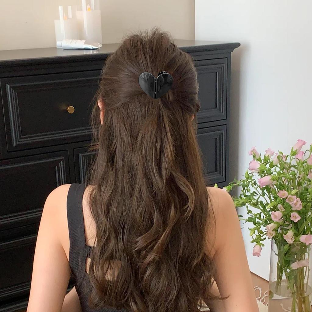 Kẹp Tóc Từ Tính Hình Trái Tim - Phong Cách Hàn Quốc Dễ Thương, Quà Tặng Valentine Cho Bạn Gái