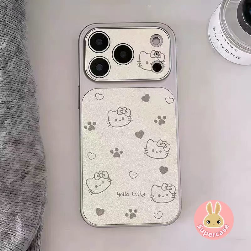 Ốp Điện Thoại KItty Tình Yêu Dễ Thương Cho Infinix Note 60 50 50S 50X 40 30 Zero 30 Smart 20 10 9 8 Pro Plus HD 7 6 5 5G 4G Vỏ Màu Xám Vuốt Da PU Mềm