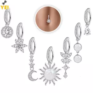 Đồ trang sức nhẫn rốn barbell zircon gợi cảm - Quà tặng thời trang mới dành cho nữ