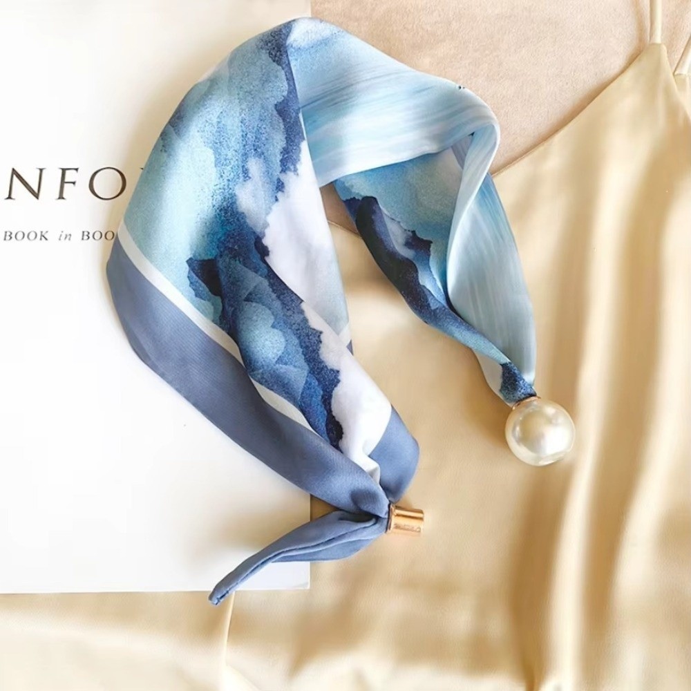 Khăn lười SENRTY, Khăn trang trí bằng vải Polyester sang trọng, Khăn quàng cổ khóa đuôi tiện lợi nhẹ nghệ thuật Sự kiện chính thức