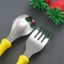 Hoạt Hình Dễ Thương Vịt Vàng Nhỏ Trẻ Em Huấn Luyện Nĩa Thìa Đũa Bộ Ba Mảnh Bé Ăn Bổ Sung Thìa Thực Phẩm Thực Hành Đũa N