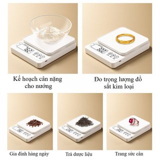 Cân Nhà Bếp Kỹ Thuật Số Thép Không Gỉ Tare LCD Di Động Nướng Thực Phẩm Đo Gram Ounce Nhà