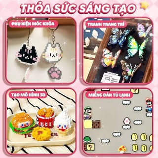 Bộ Hạt Xếp Hình - Full Combo  Tự Làm, Bàn Ủi An Toàn Cho Trẻ, Quà Sinh Nhật Handmade Nhẵn Mịn Hot Quà Sinh Nhật