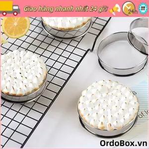 ORDOBOX Muffin Ring, Nhẫn Nấu Bánh Quy Khuôn Nướng Bánh Vòng Tròn, Thép Không Gỉ Cán Đôi 10cm 8cm Brioche Khuôn Nhà Bếp
