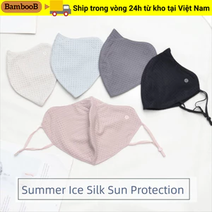 BAMBOOB Ice Silk, Kem chống nắng chống tia cực tím, Khăn che mặt thoáng khí bằng lưới có thể giặt được Unisex