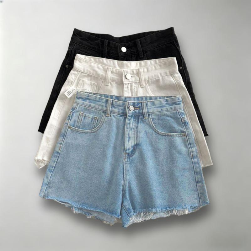 [Seckill trong thời gian có hạn] Quần short Denim mùa hè thiết kế Frayed cạp cao dành cho nữ Phong cách mới Quần short ôm sát hơn