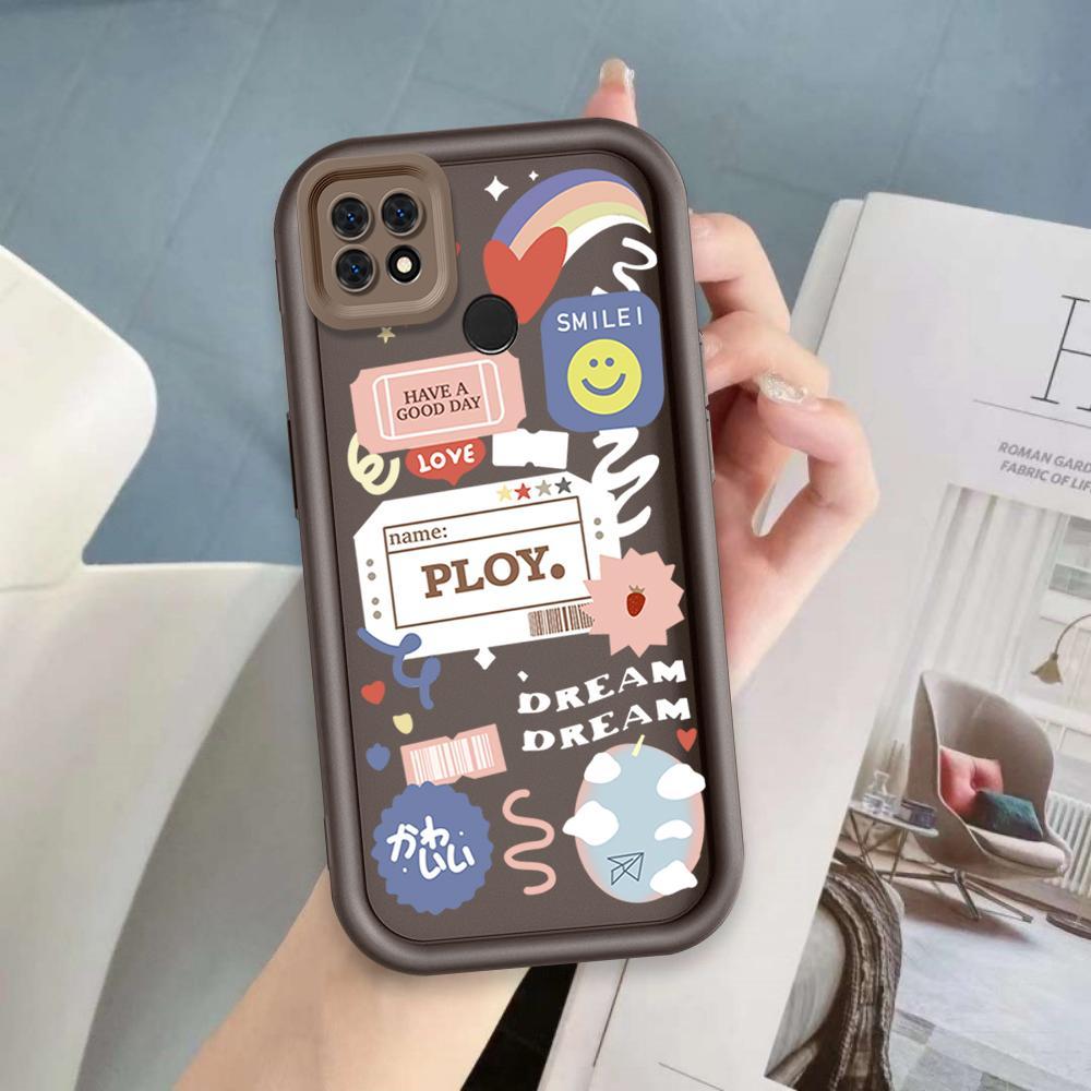 Ốp Lưng Cho OPPO A15 A15S A35 Hoạt Hình Silicon Phụ Kiện Vỏ Điện Thoại Mềm Nhãn TPU Nụ Cười Hoa Mắt Thiên Thần Ốp Lưng Chống Sốc