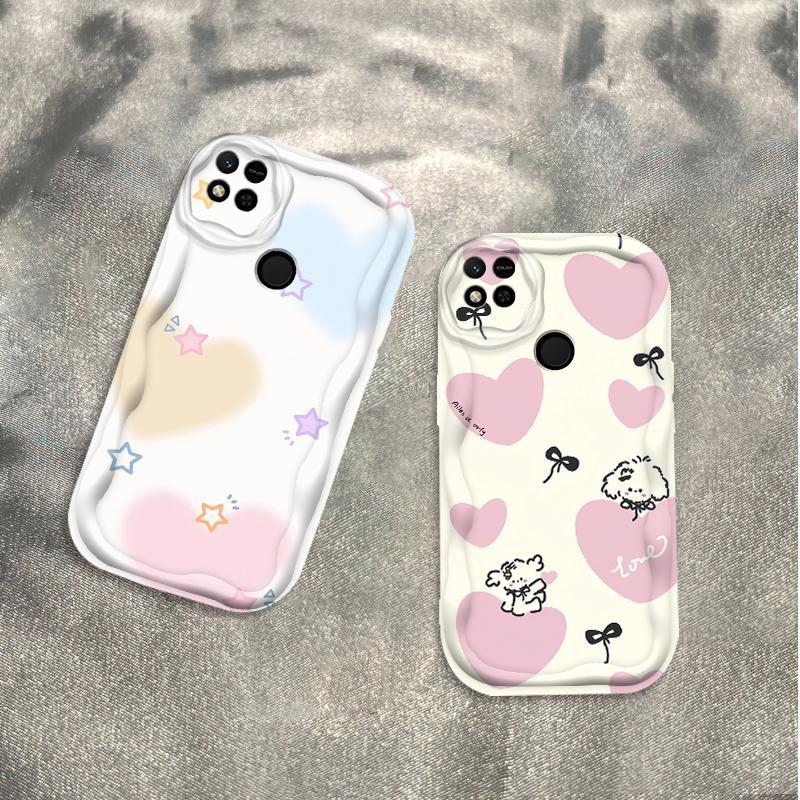 Thích hợp cho Redmi 9C 10A 3D Wave Soft TPU Bow Love Vỏ điện thoại chống sốc