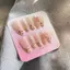 Handmade Đeo Móng Tay Pháp Nhẹ Nhàng Da Báo In Nơ Sinh Viên Tính Khí Cao Cấp Làm Móng Tay Mắt Mèo Làm Trắng Da
