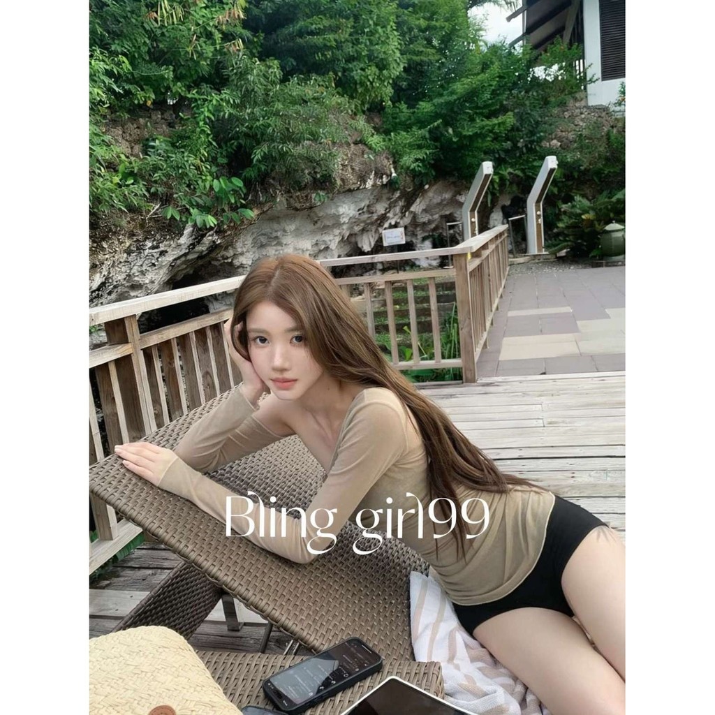 Đồ bơi bảo thủ suối nước nóng phong cách bãi biển Bikini kỳ nghỉ Đồ bơi