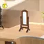 Gương trang điểm nhà búp bê tỷ lệ 1: 12 Gương sàn Mini giả vờ đồ chơi bằng gỗ Retro