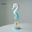 Linh hồn| 3d Seahorse Art Trang trí theo chủ đề đại dương Trang trí cá ngựa gỗ mộc mạc với đế tròn – Trang trí ngôi nhà bãi biển ven biển Hình sao biển cho khu vực Đông Nam