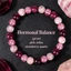 Vòng tay Garnet thạch anh dâu Unisex - Đá tự nhiên thủ công - Ngựa vằn hồng + Garnet + Thạch anh dâu - Trị liệu cân bằng nội tiết tố