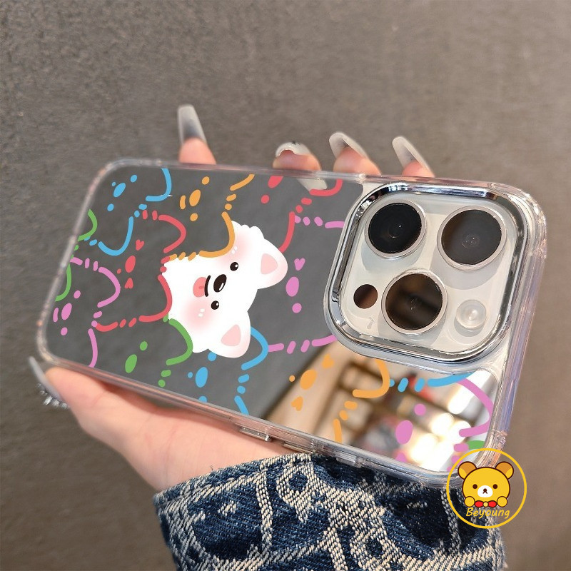 Ốp Điện Thoại Gương Chó Mèo Dễ Thương Cho Honor X9D X8D X7D X6D X6C X5C Plus 600 Lite 500 400 Smart Pro Win RT Power2 X80i X70 Magic 8 Pro Vỏ Không Khí Hoạt Hình Ngộ nghĩnh Puppy Ốp Lưng