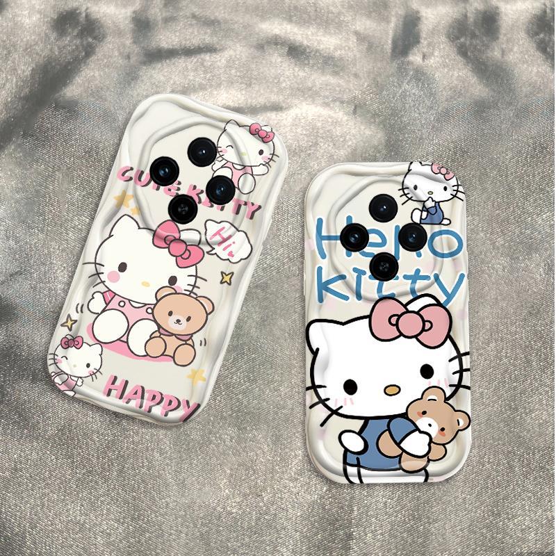 Thích hợp cho Redmi 14C 3D Wave Soft TPU Kitty Rilakkuma Vỏ điện thoại chống sốc